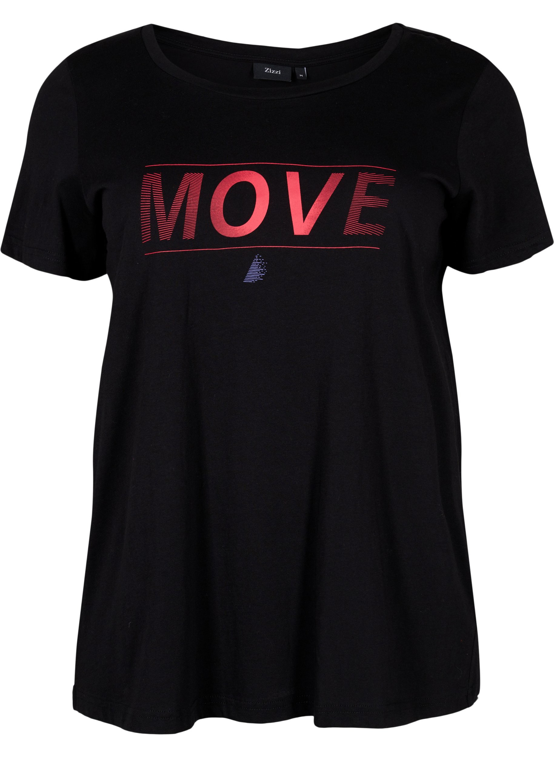 T-shirt de sport avec imprimé, Black w. Stripe Move, Packshot image number 0