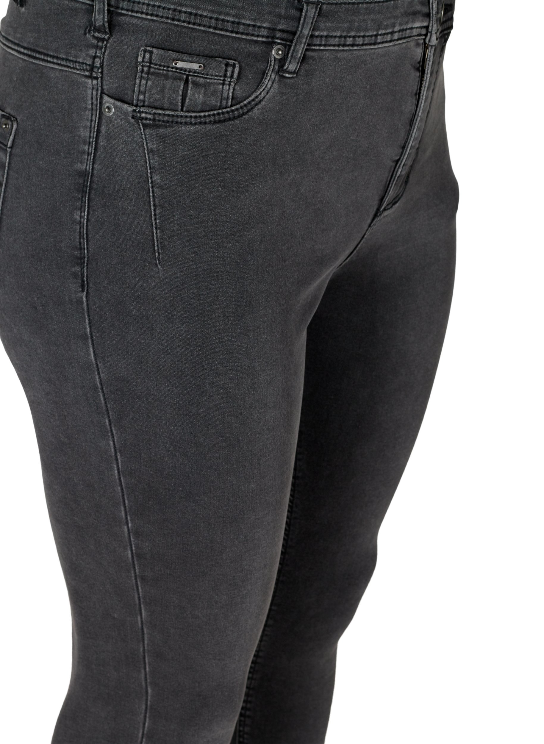 Cropped Amy jeans met rits, Grey Denim, Packshot image number 2