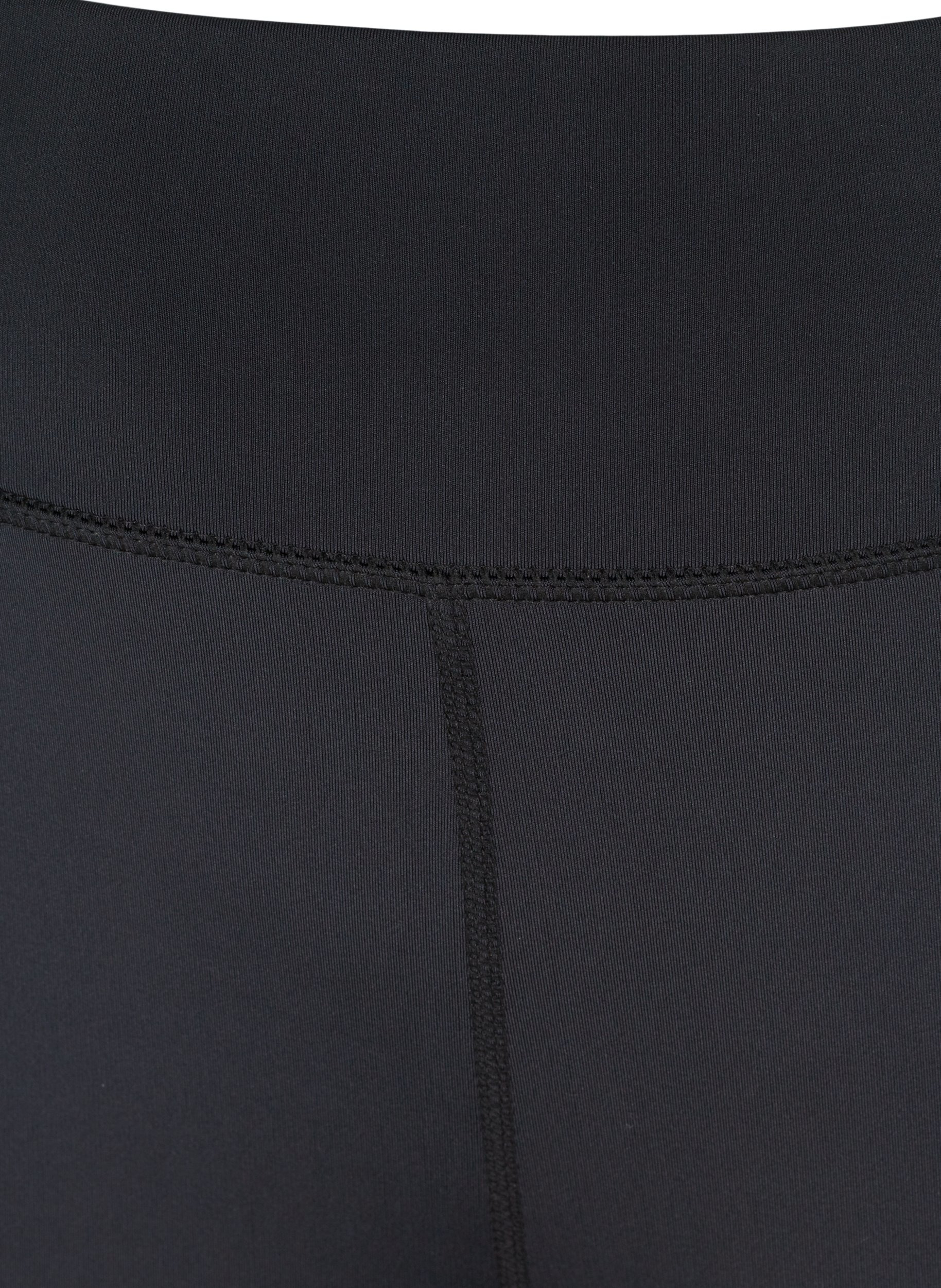 Collants d'entraînement longueur 7/8 avec détail froissé, Black, Packshot image number 2