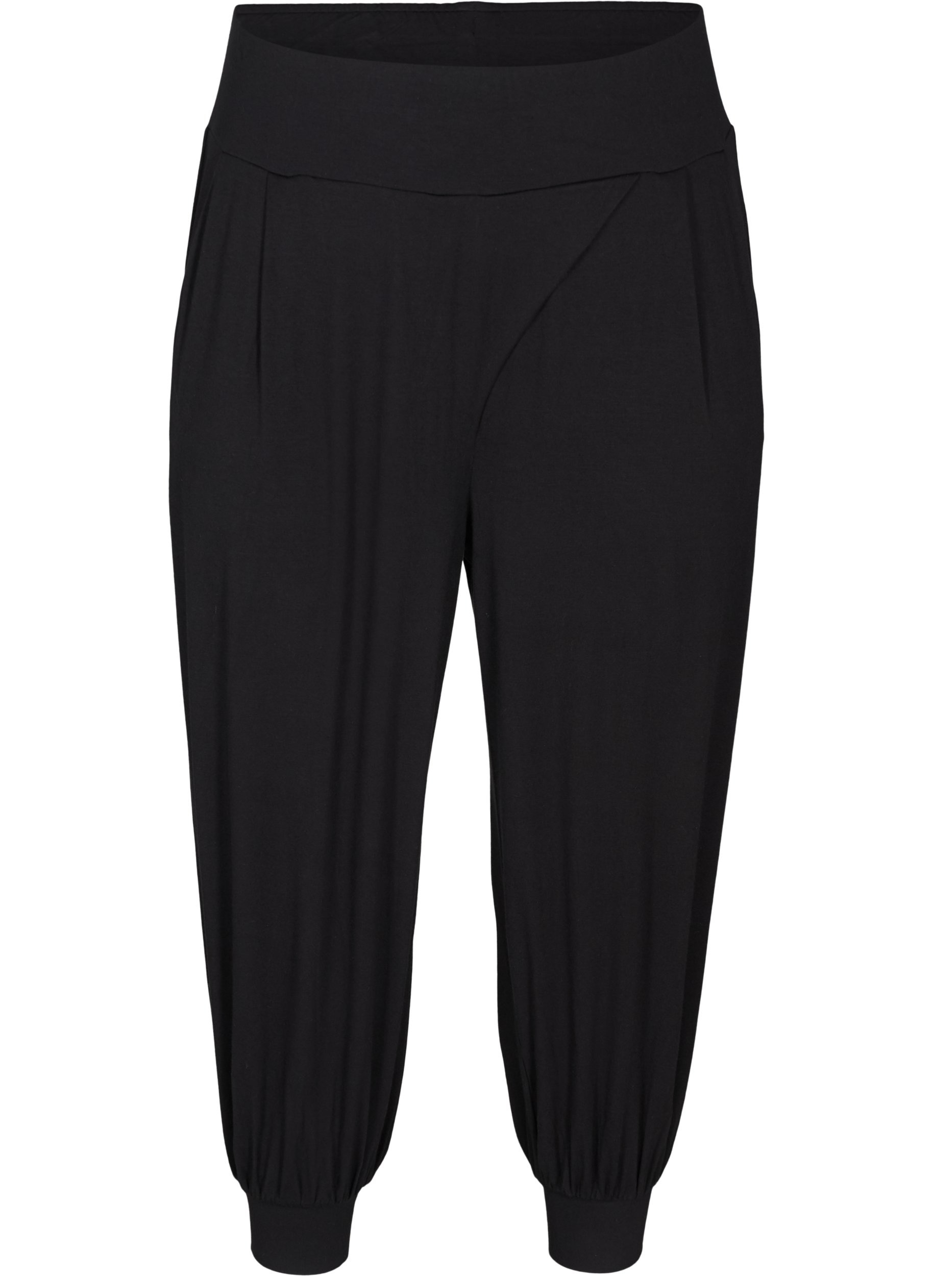 Pantalon ample en viscose avec poches, Black, Packshot image number 0