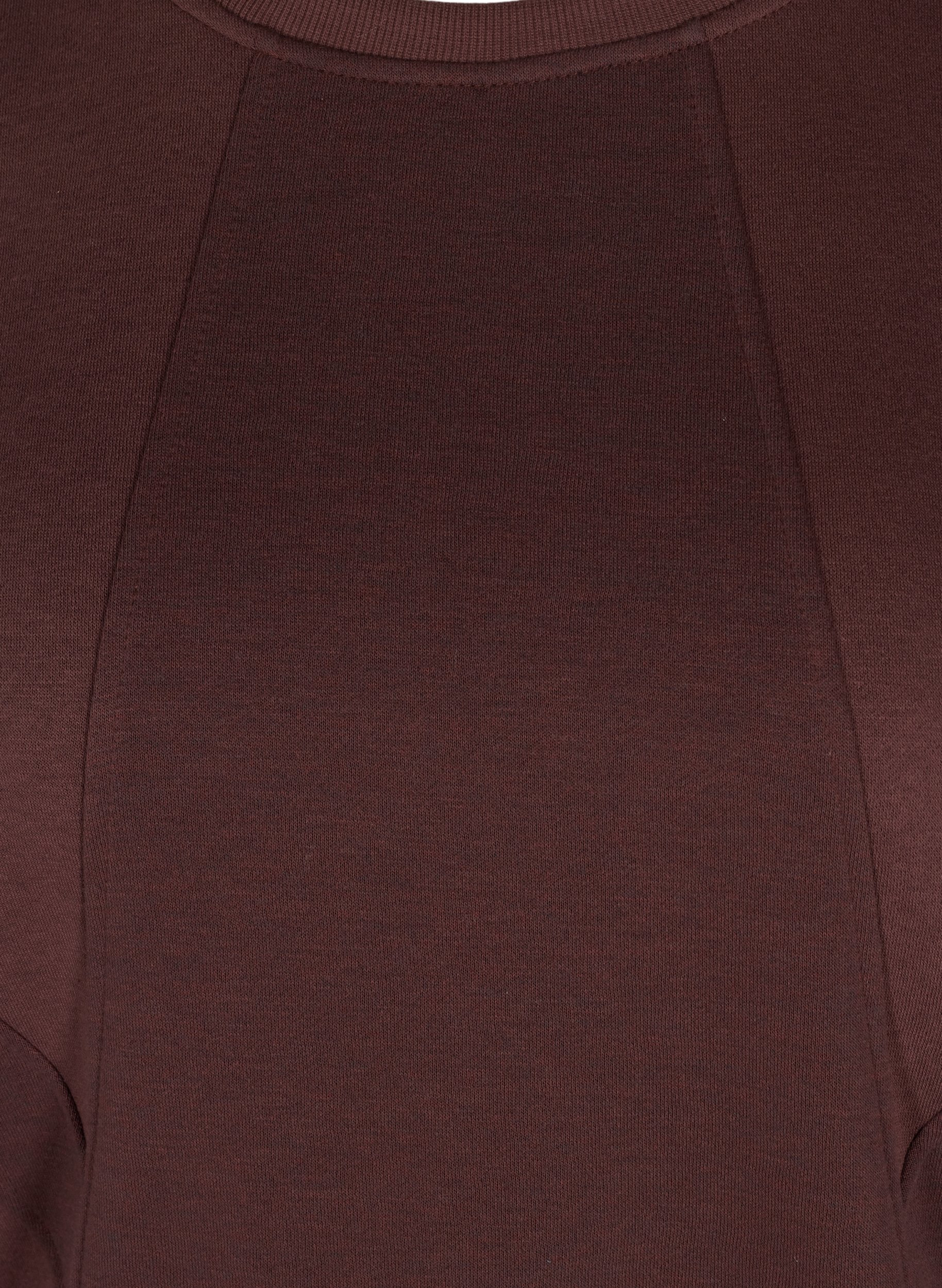 Sweatshirt met ronde hals en smokwerk, Decadent Chocolate, Packshot image number 2