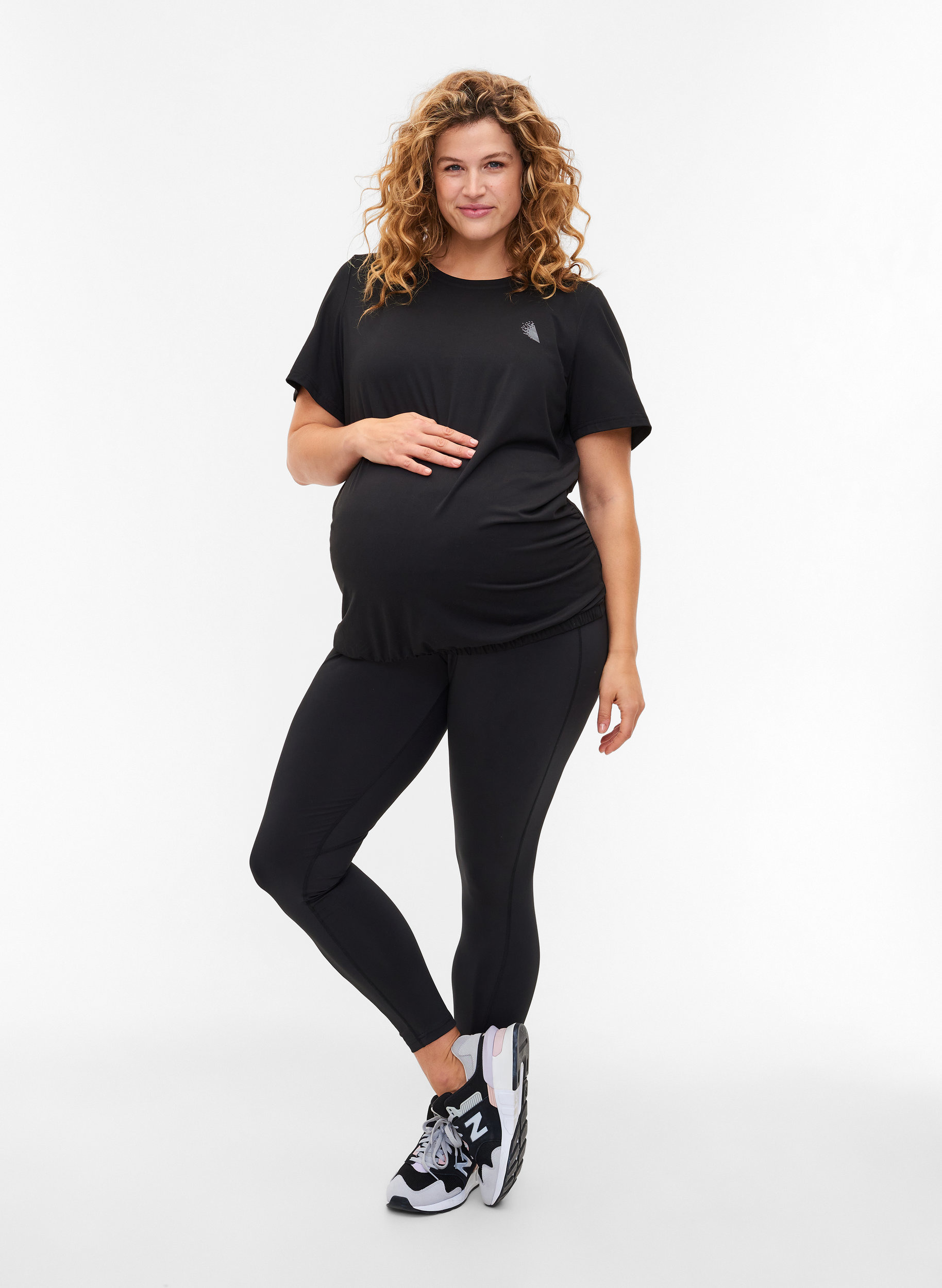 T-shirt d'entraînement de grossesse, Black, Model image number 2