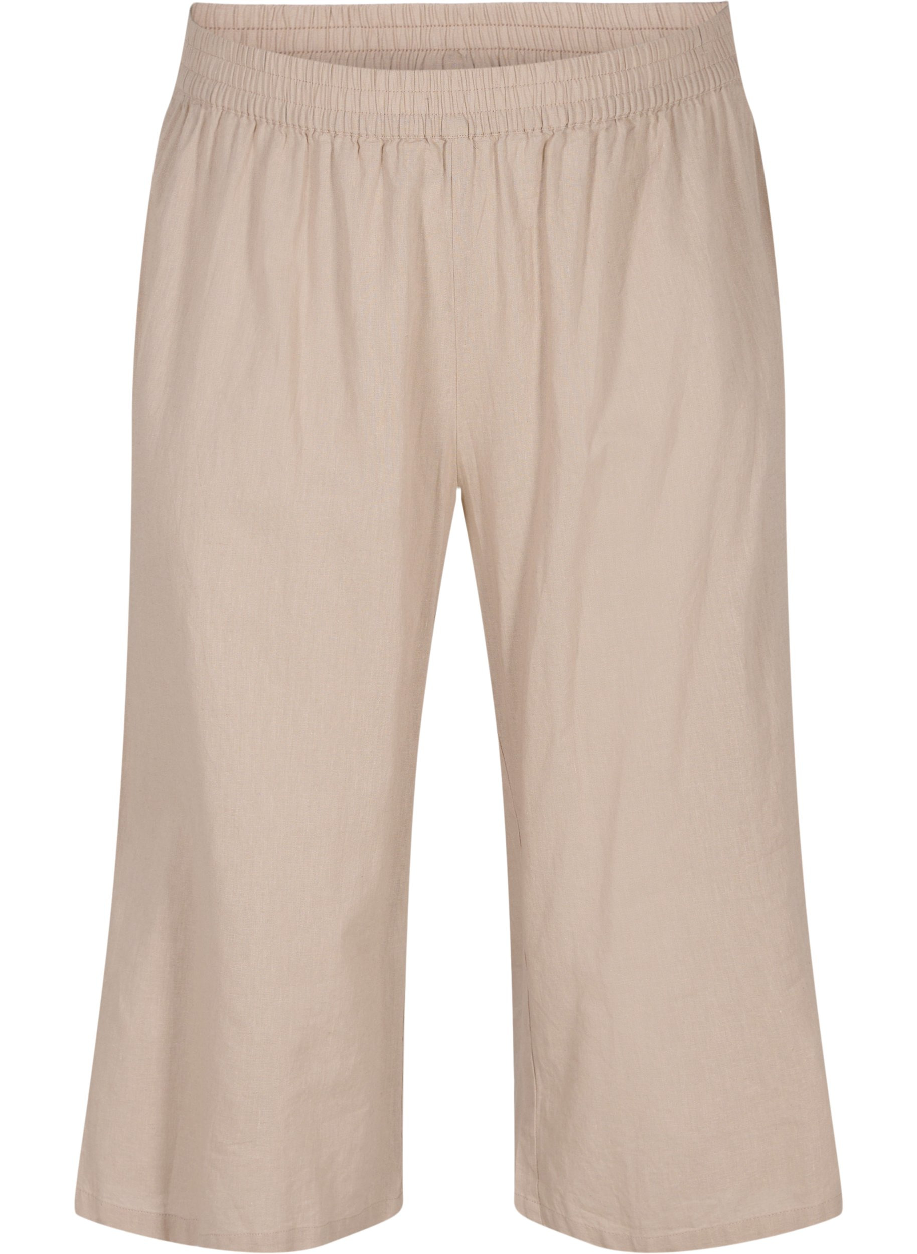 Pantalon 7/8 en coton mélangé avec du lin, Simply Taupe, Packshot