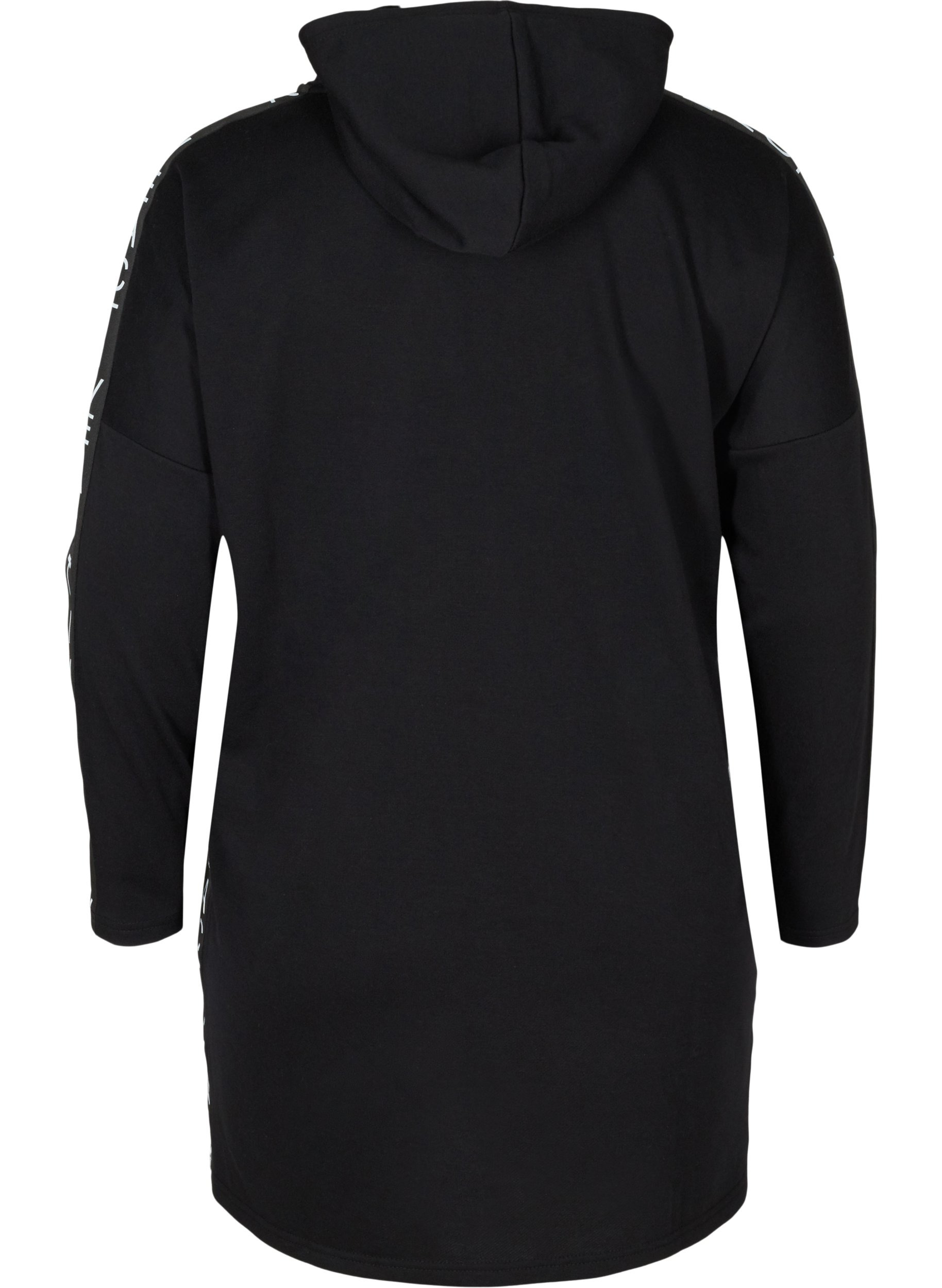 Robe pull avec capuche et grande poche, Black, Packshot image number 1