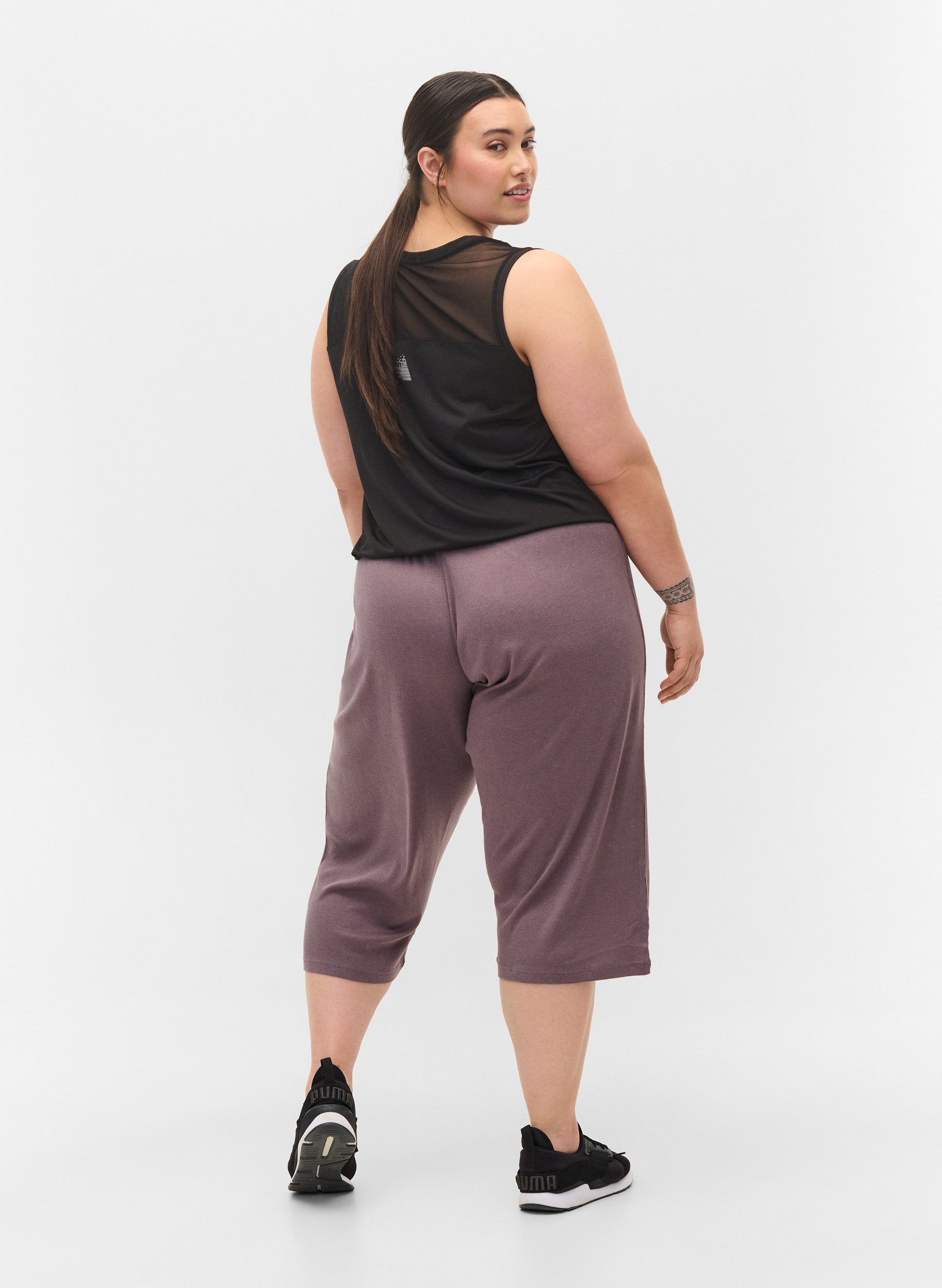 Pantalon-culotte ample en qualité côtelée, Sparrow, Model image number 1