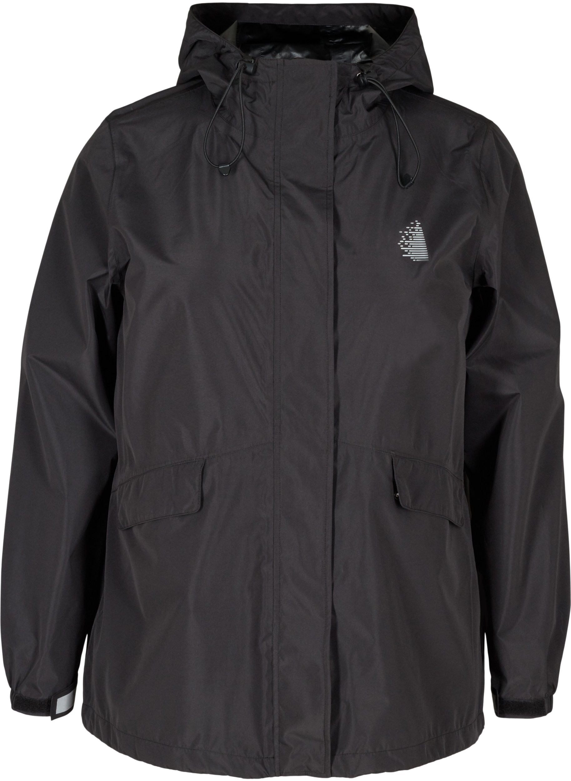 Veste de pluie pour sport à capuches avec poches, Black, Packshot image number 0