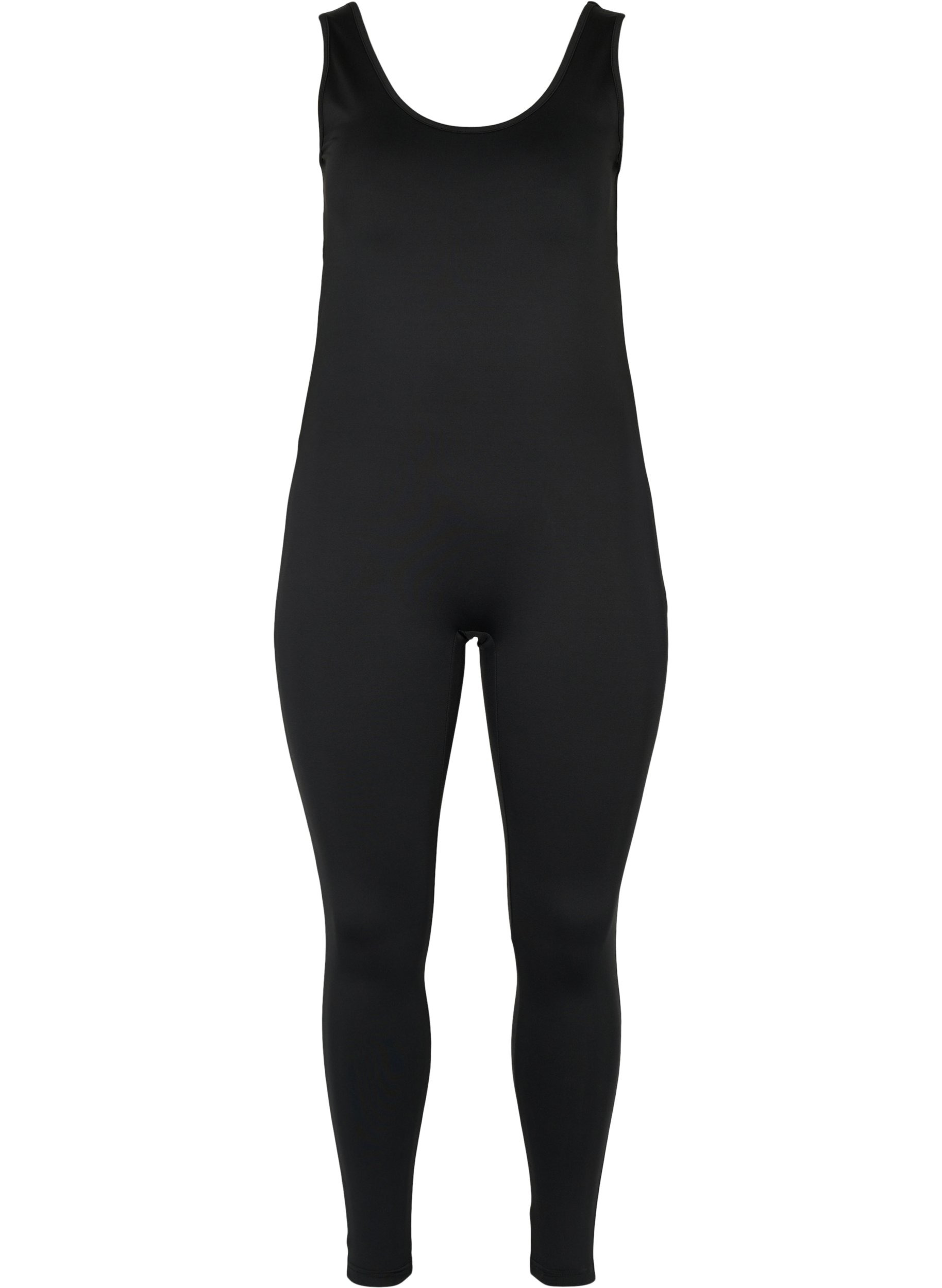 Aansluitende sport jumpsuit, Black, Packshot image number 0