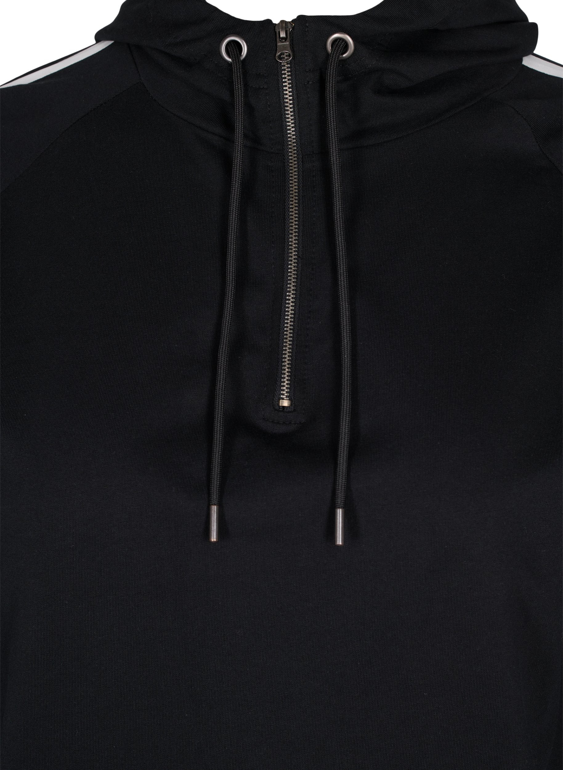 Sweat-shirt à capuche et fermeture éclair, Black, Packshot image number 2