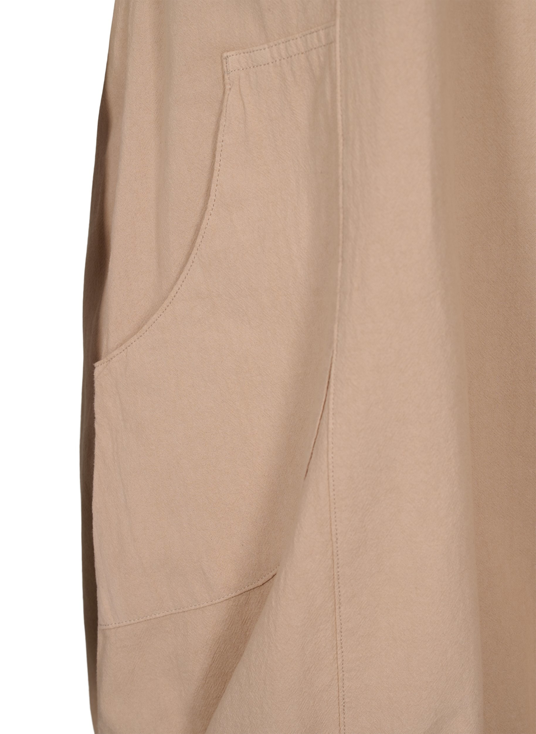 Katoenen jurk met korte mouwen, Light Taupe, Packshot image number 3