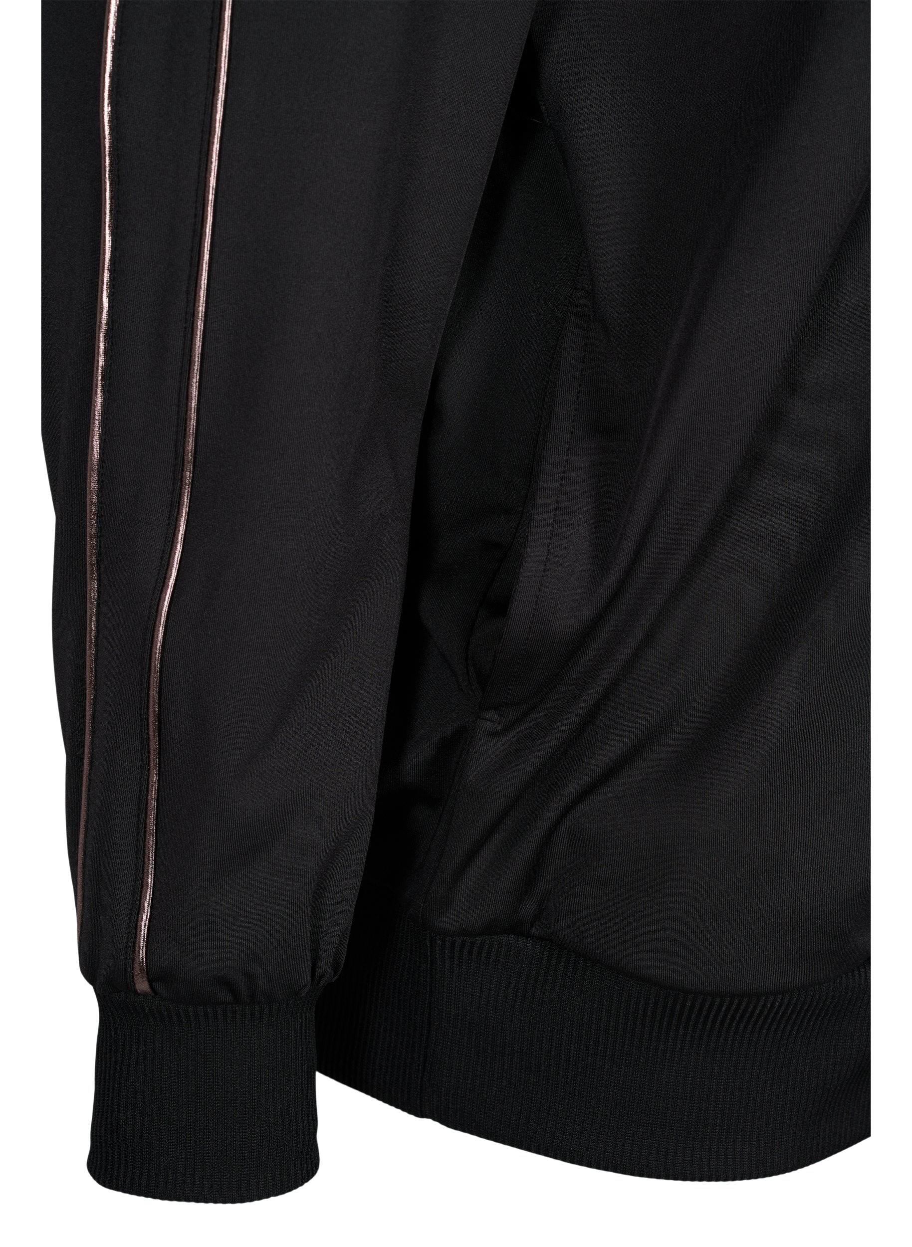 Cardigan de sport avec capuche et fermeture éclair, Black/Copper Lines, Packshot image number 2