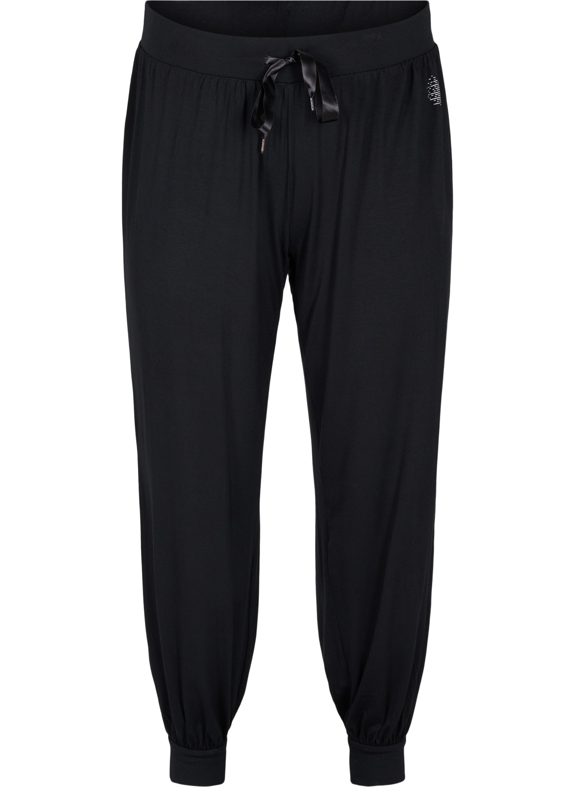 Pantalon d'exercice ample en viscose, Black, Packshot image number 0