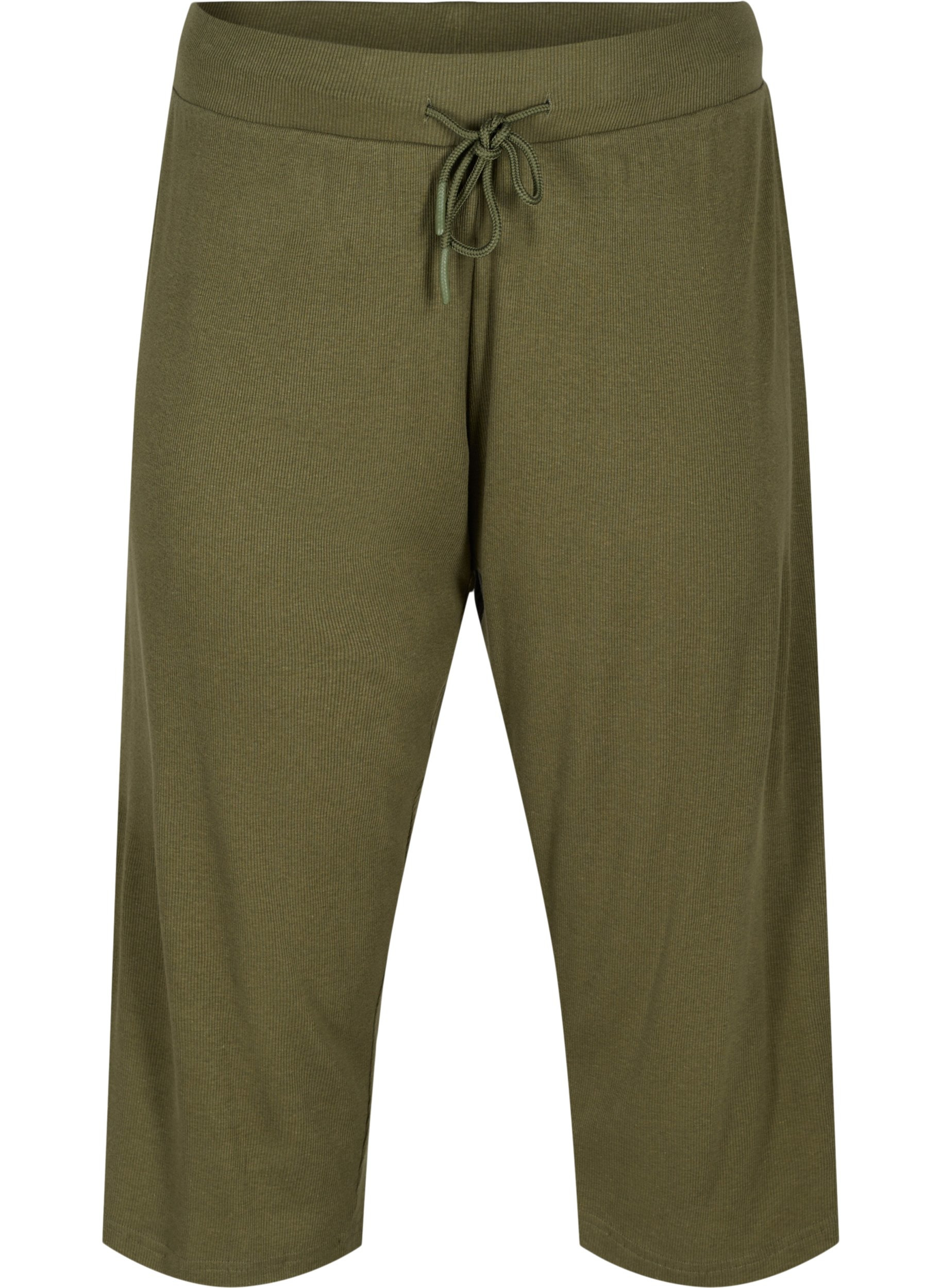 Pantalon-culotte ample en qualité côtelée, Ivy Green, Packshot image number 0