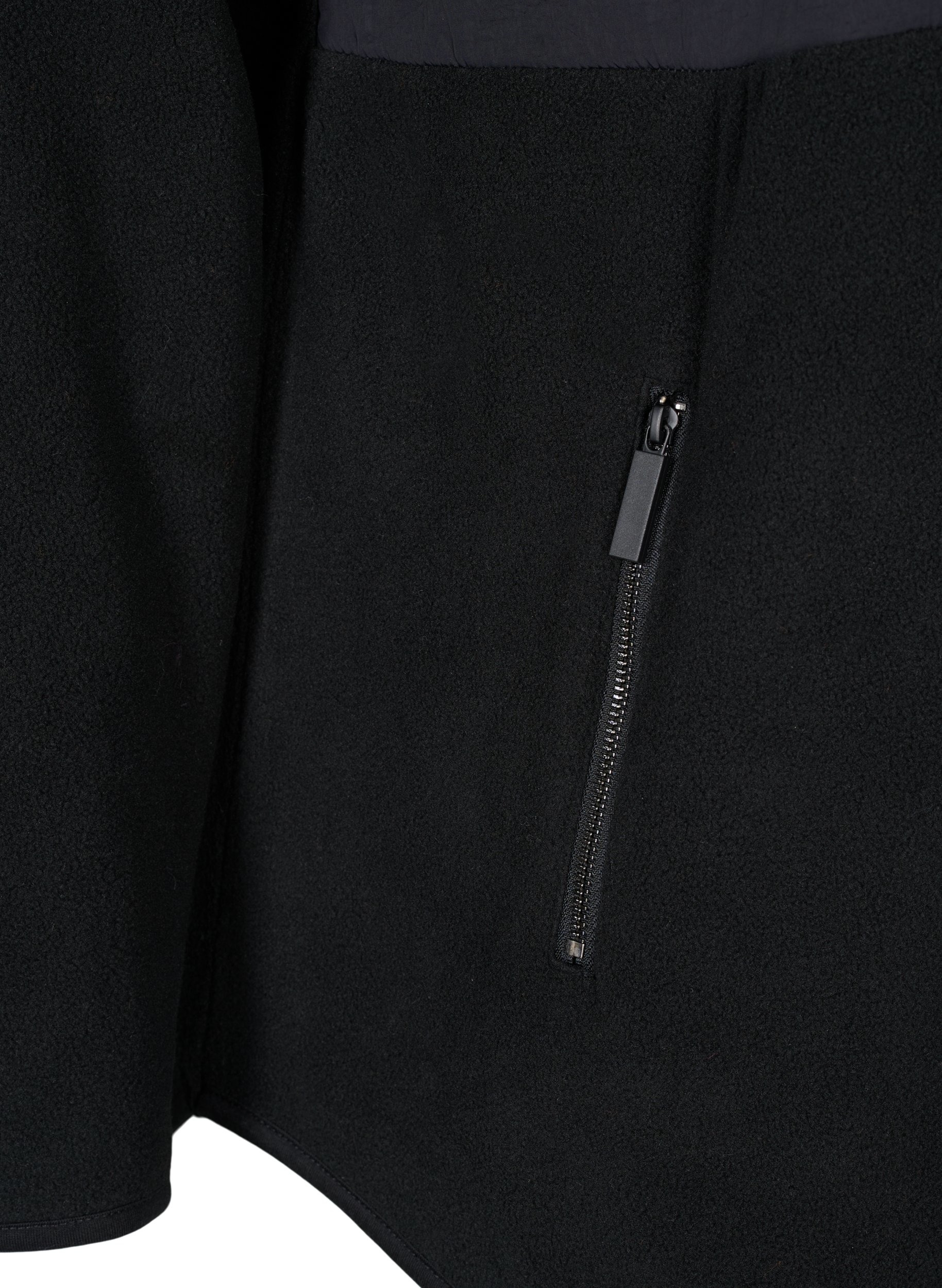 Fleecejack met drukknopen en zakken, Black, Packshot image number 3