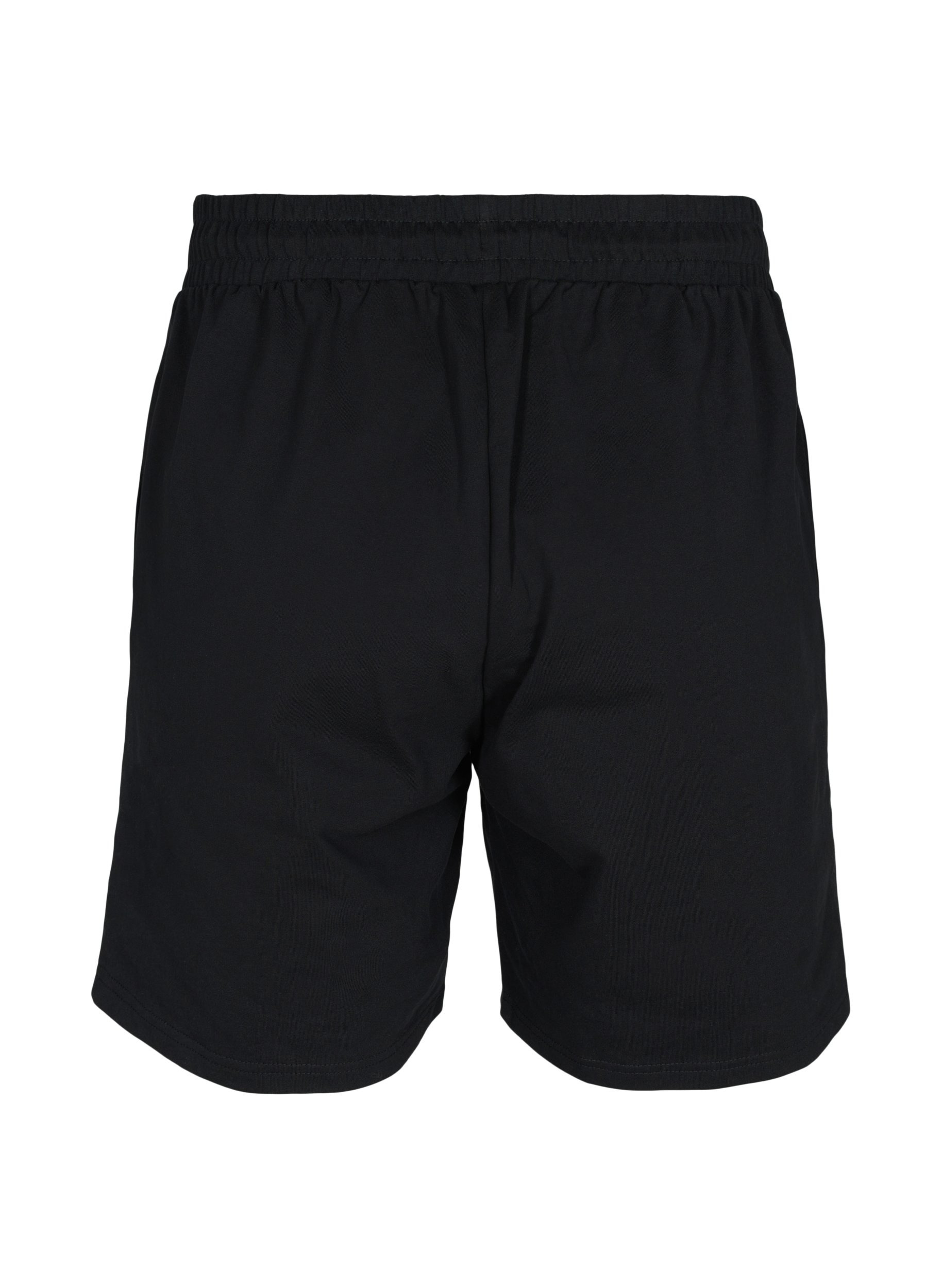Losse shorts met tekstprint, Black, Packshot image number 1