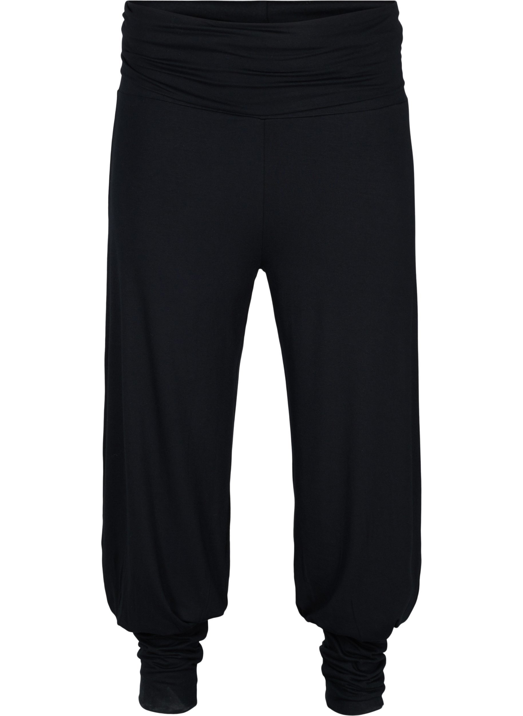 Pantalon ample en viscose avec bord élastiqué, Black, Packshot image number 0
