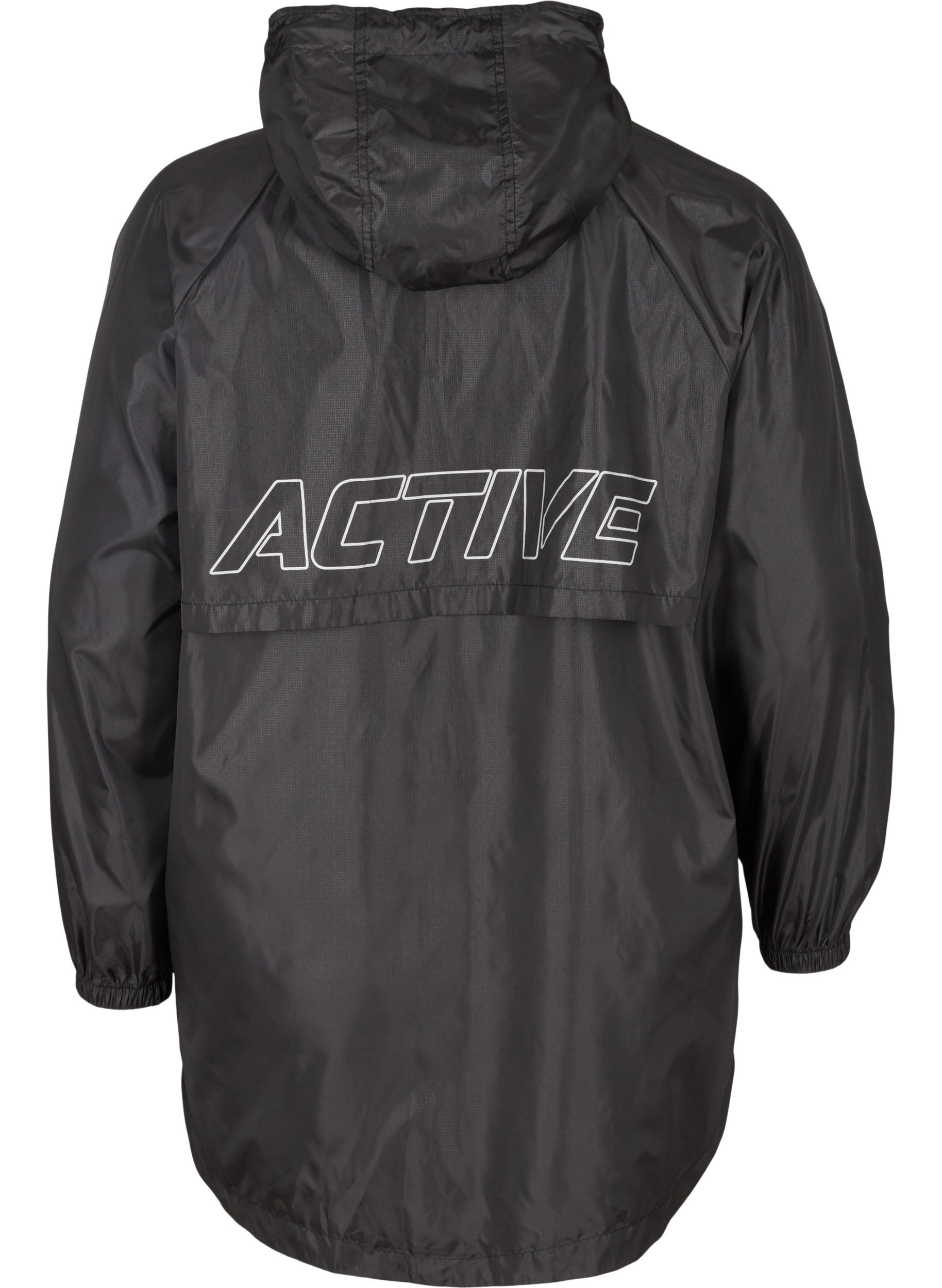 Veste de sport avec capuche et détails imprimés, Black, Packshot image number 1