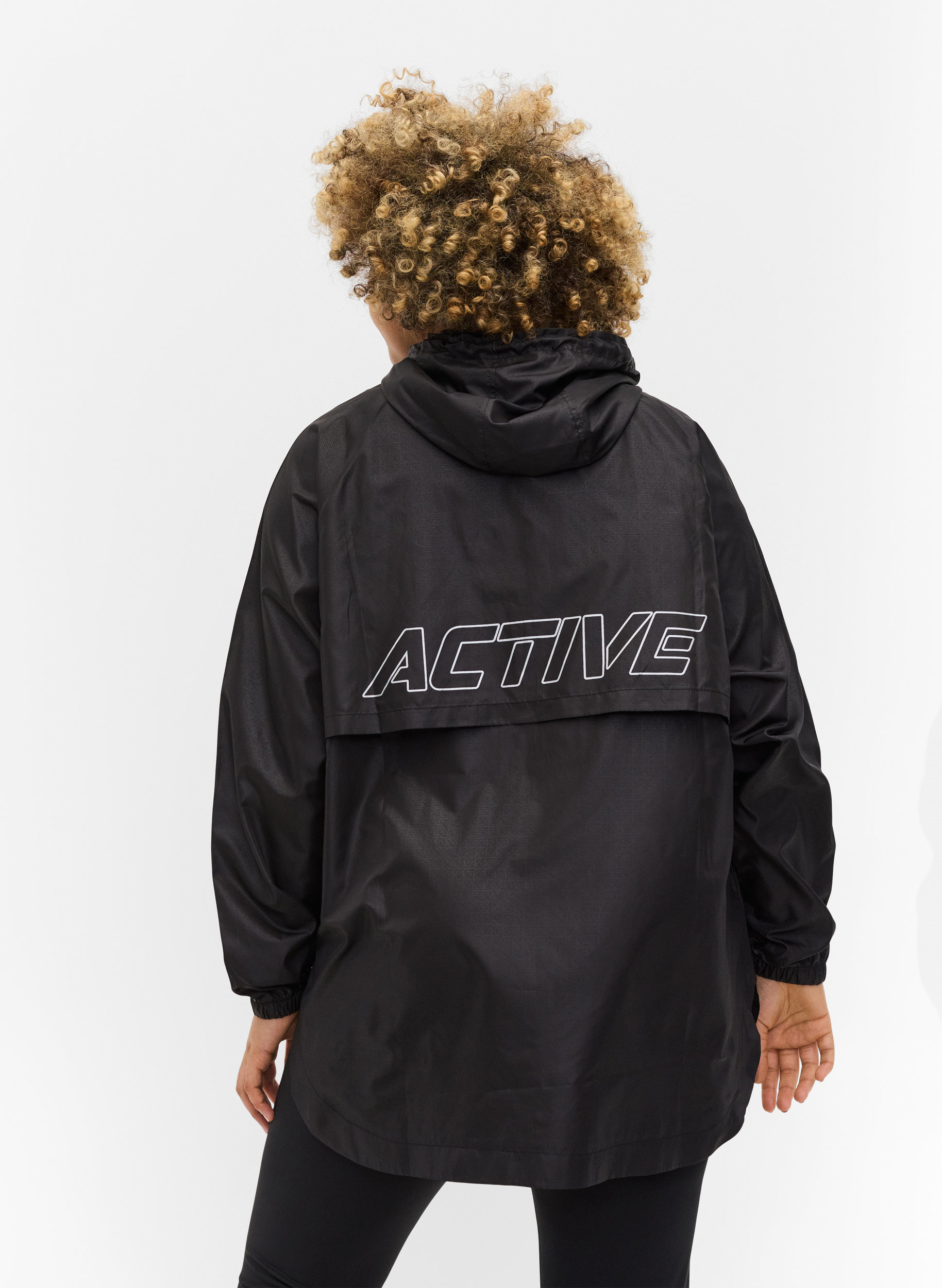 Veste de sport avec capuche et détails imprimés, Black, Model image number 1